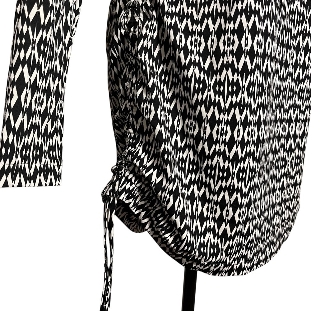 Coolibar Island Quarter Zip Swim Shirt Dress UPF 50+ – Black/White Ikat – Size S - Picture 3 of 11
